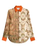 Pierre-Louis Mascia Aloe patterned embellished shirt - Neutrals