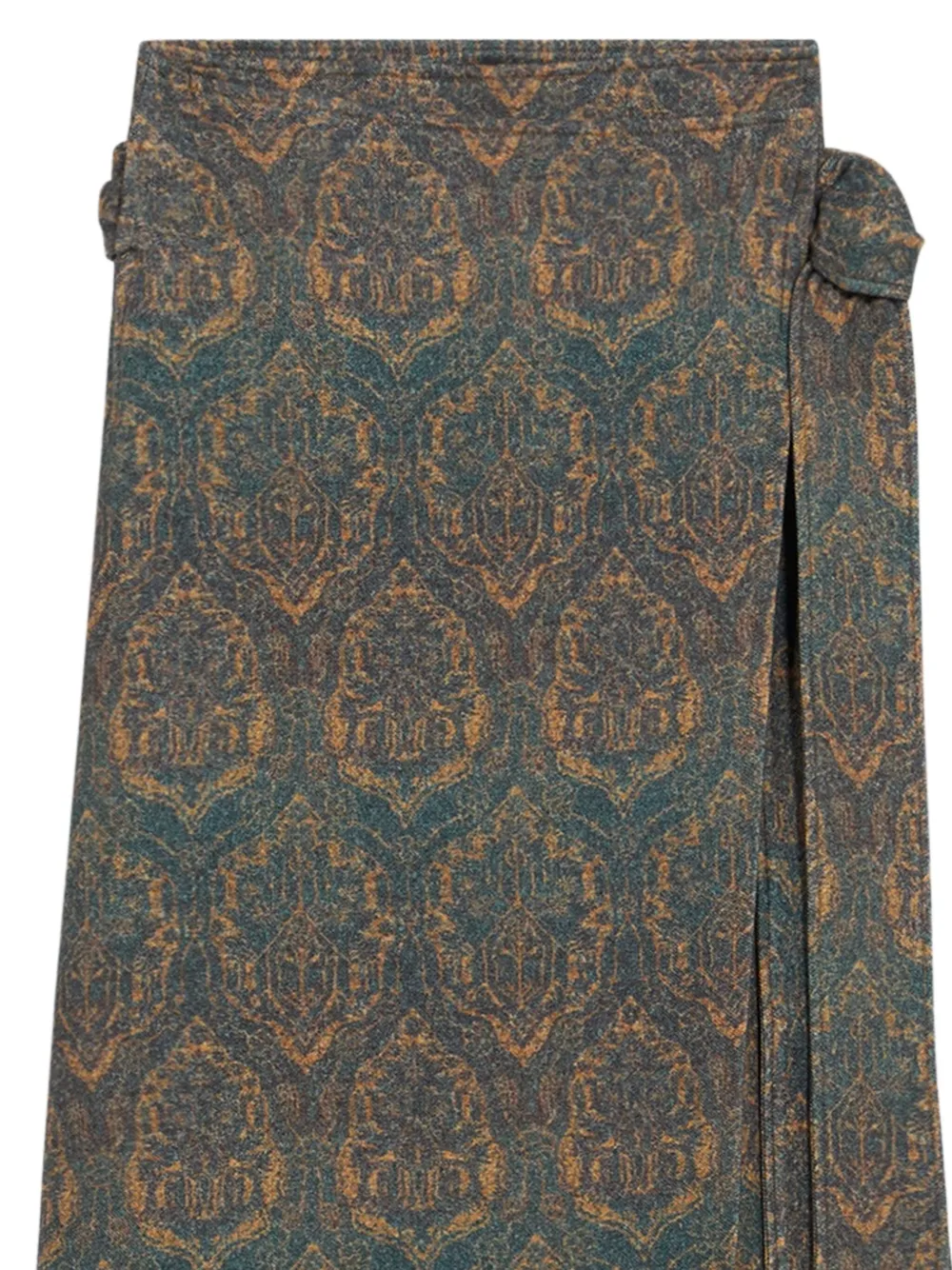 Pierre-Louis Mascia Cakesc4 printed wool midi skirt Blauw