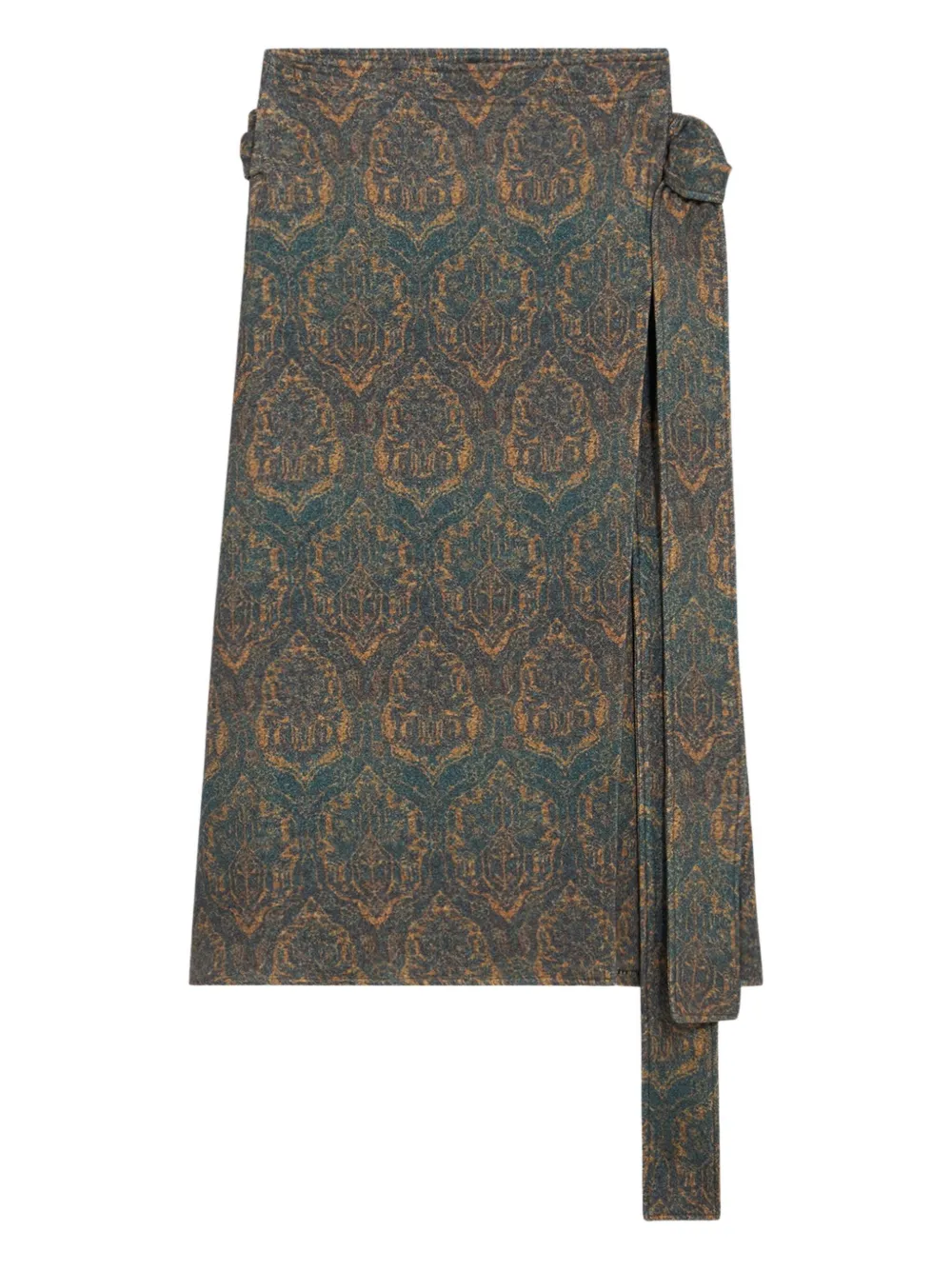Pierre-Louis Mascia Cakesc4 printed wool midi skirt Blauw