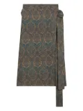 Pierre-Louis Mascia Cakesc4 printed wool midi skirt - Blue