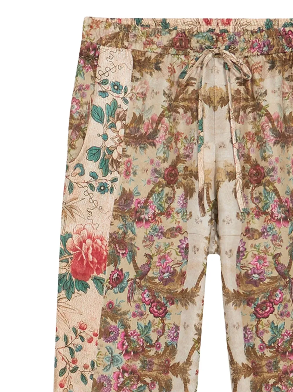 Pierre-Louis Mascia Aloe floral-print panelled trousers Beige
