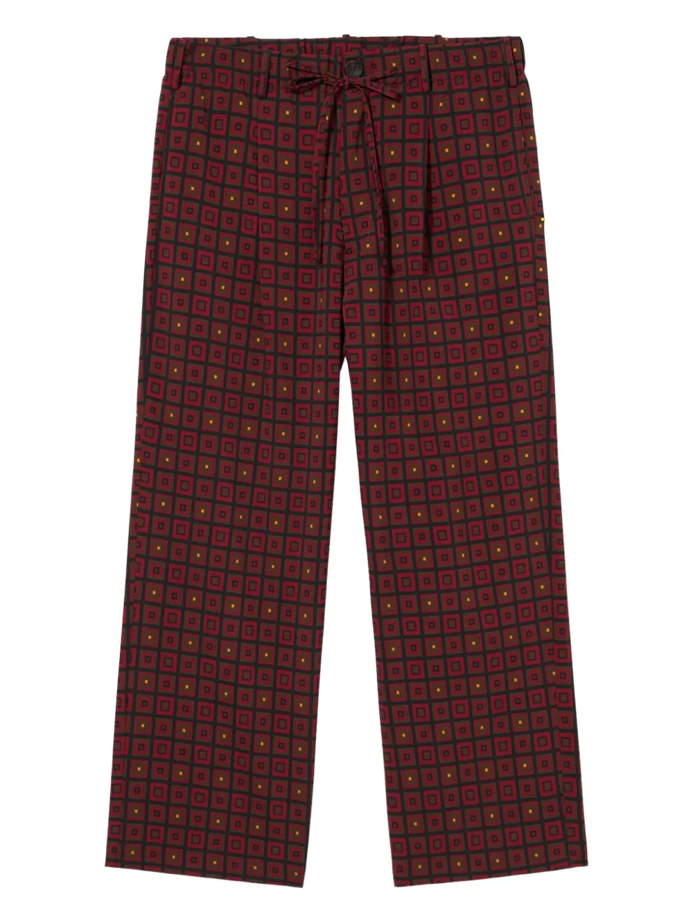 Pierre-Louis Mascia geometric-pattern drawstring trousers Rood