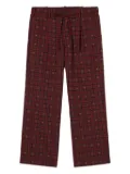 Pierre-Louis Mascia geometric-pattern drawstring trousers - Red