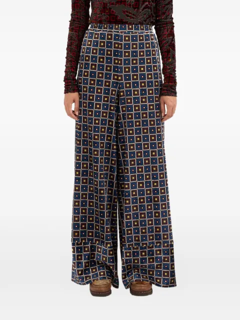 Pierre-Louis Mascia geometric-pattern velvet trousers