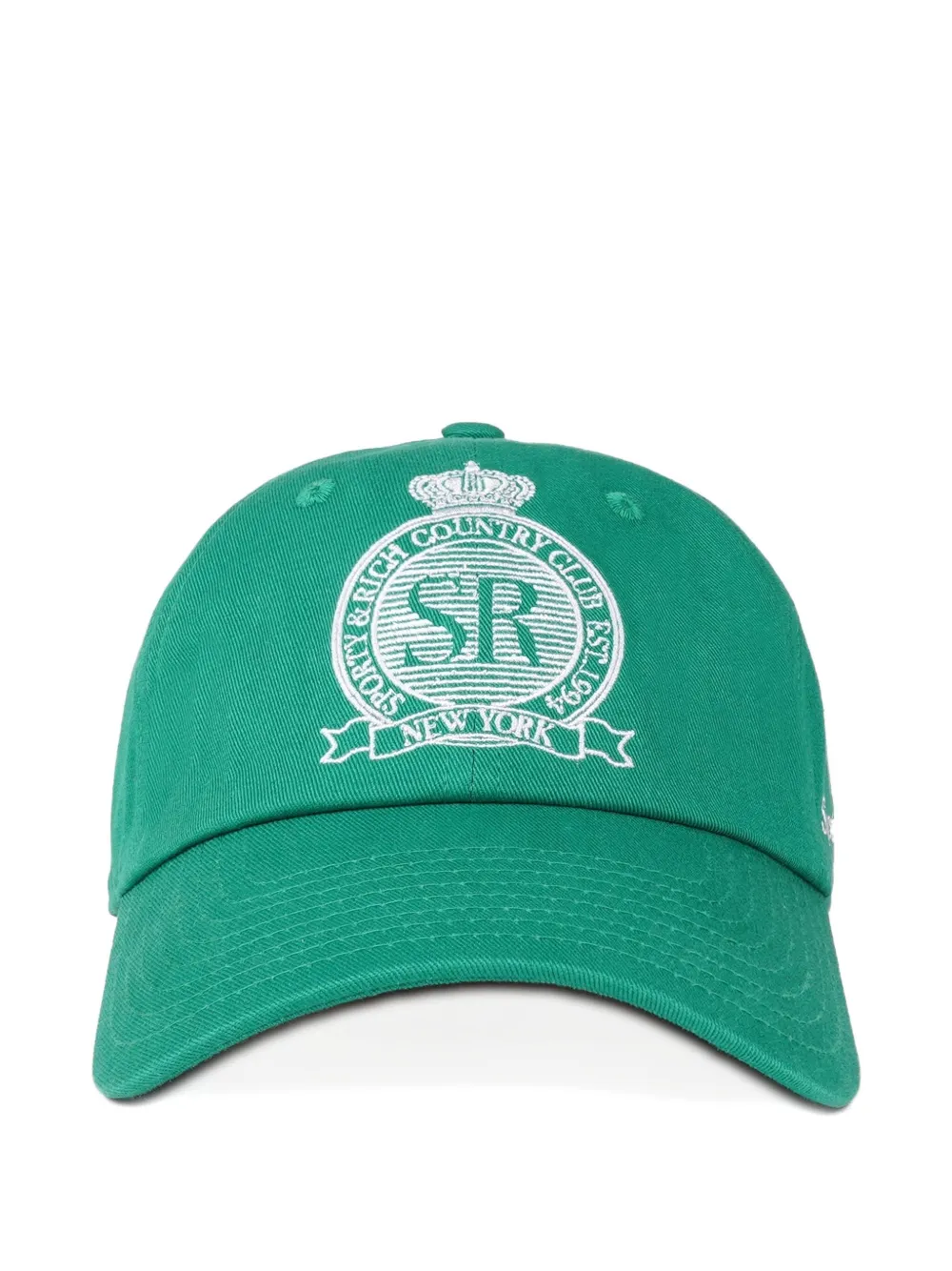 Sporty And Rich Embroidery Baseball Cap In Green