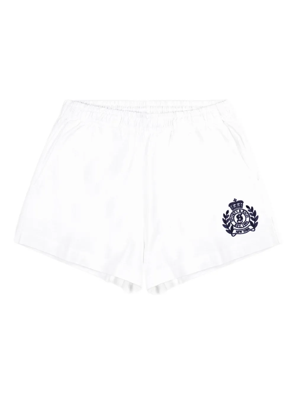 Sporty & Rich H&W embroidered shorts Wit