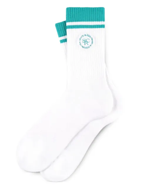 Sporty & Rich logo-embroidered socks