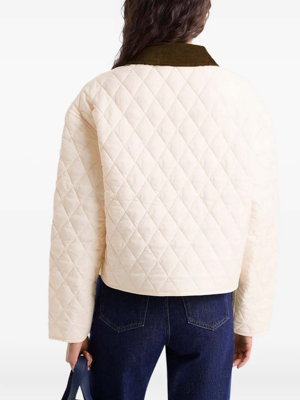 Sporty And Rich Quilted Embroidered Puffer Jacket In Pink