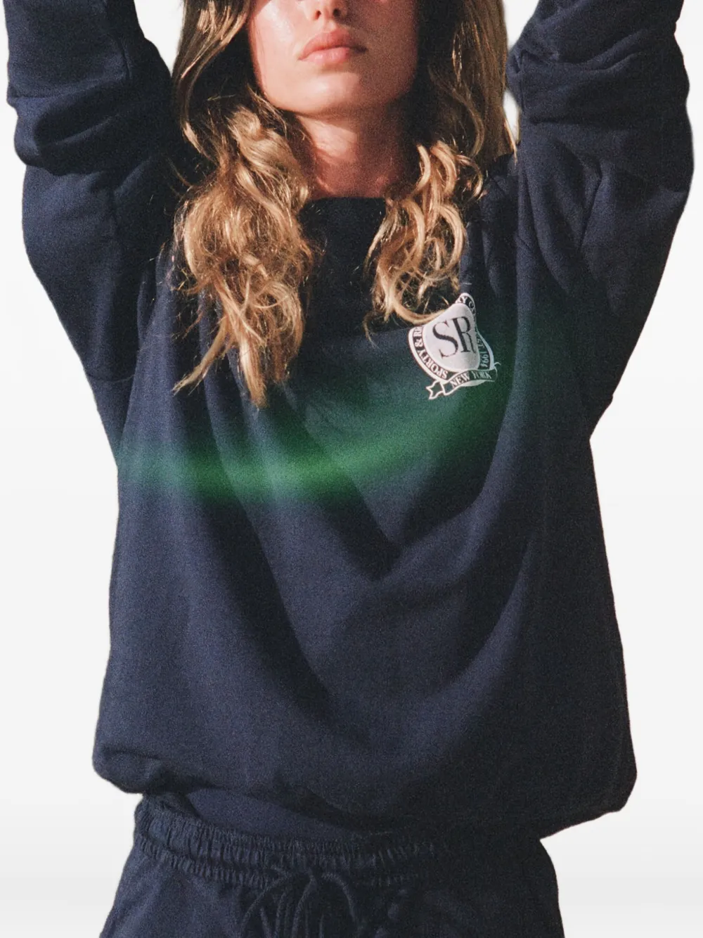Sporty And Rich Royal Club Crest-embroidered Sweatshirt In Blue