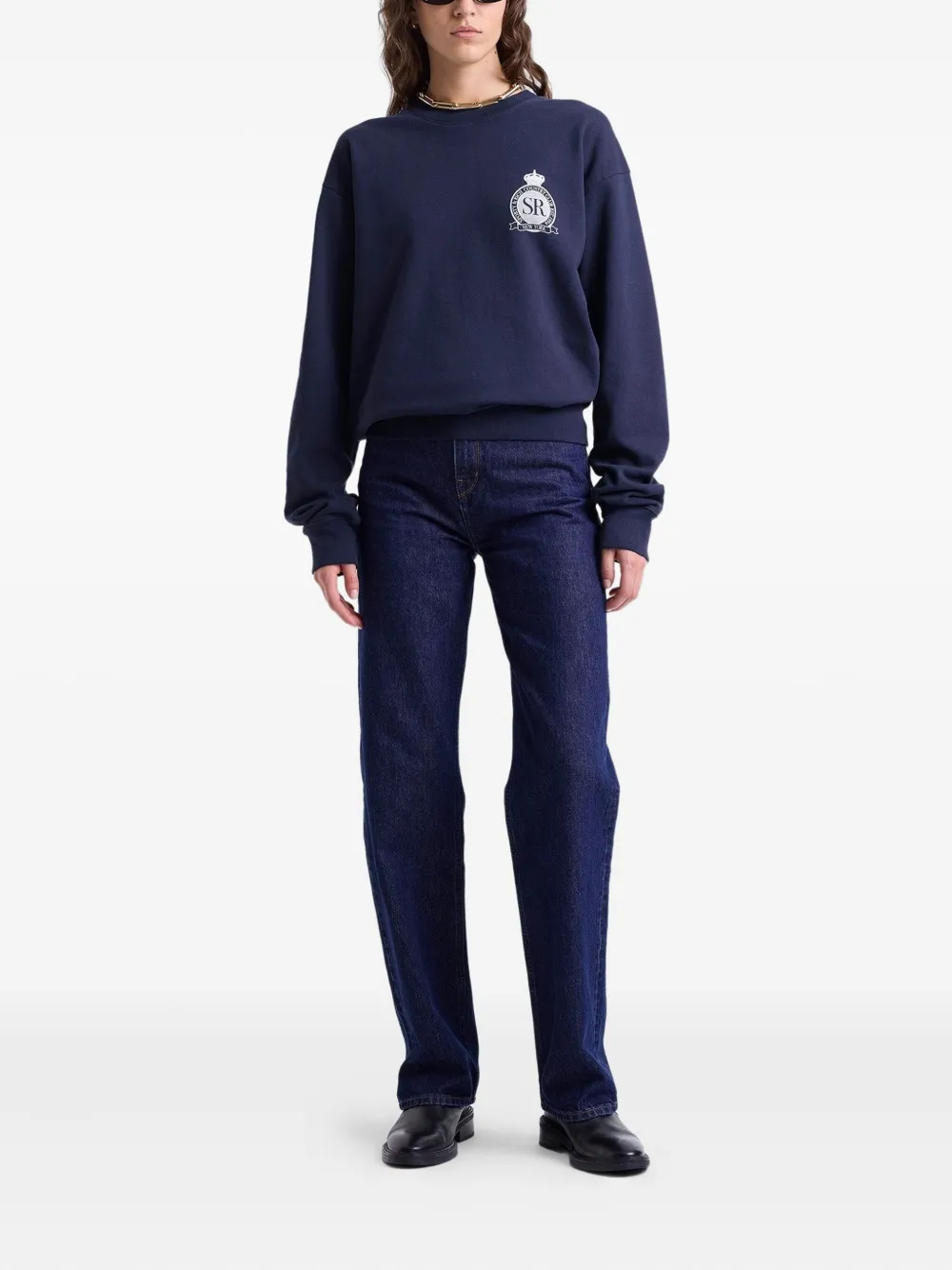 Sporty And Rich Royal Club Crest-embroidered Sweatshirt In Blue