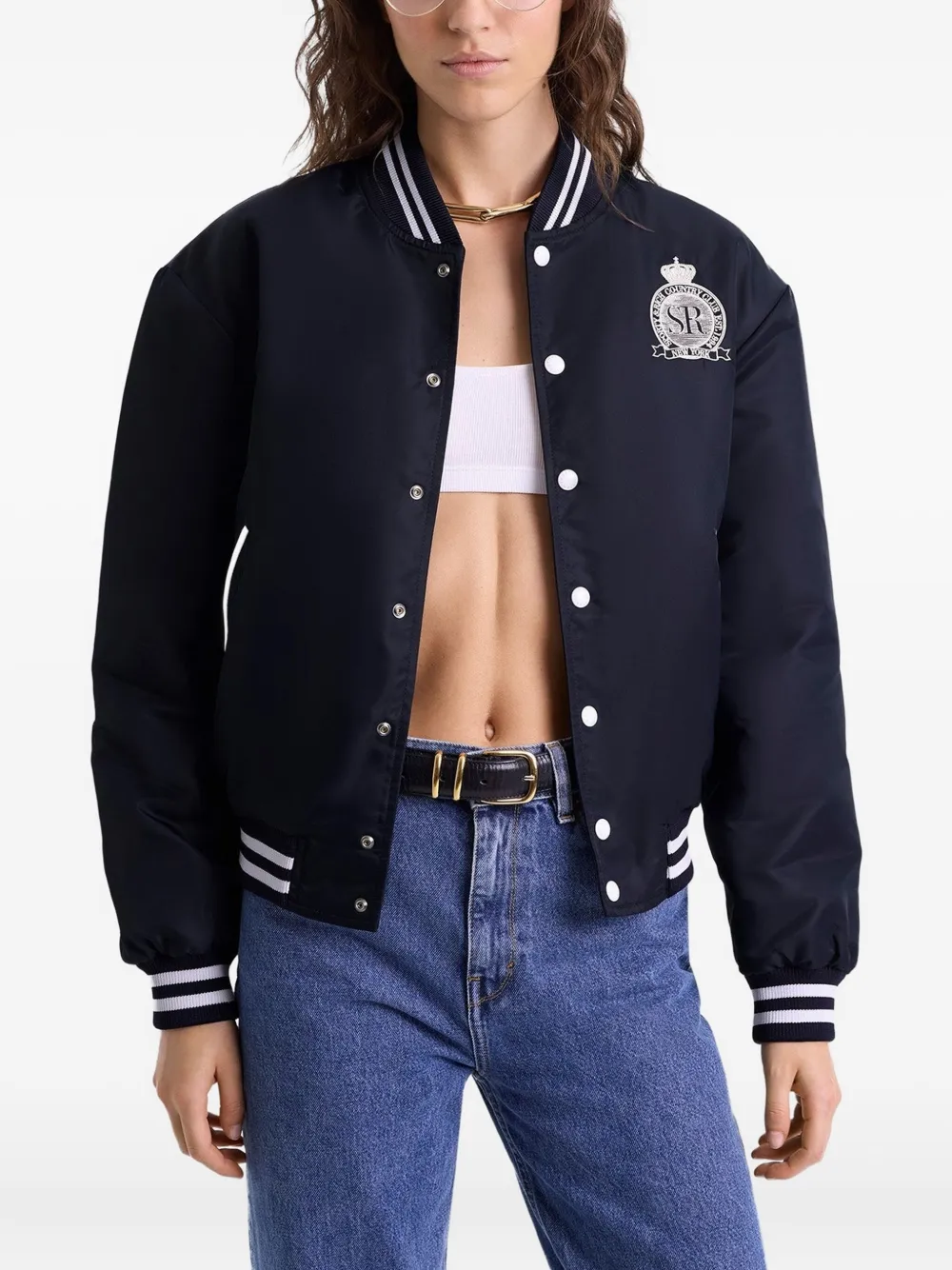 Sporty & Rich Royal Club bomberjack met borduurwerk Blauw