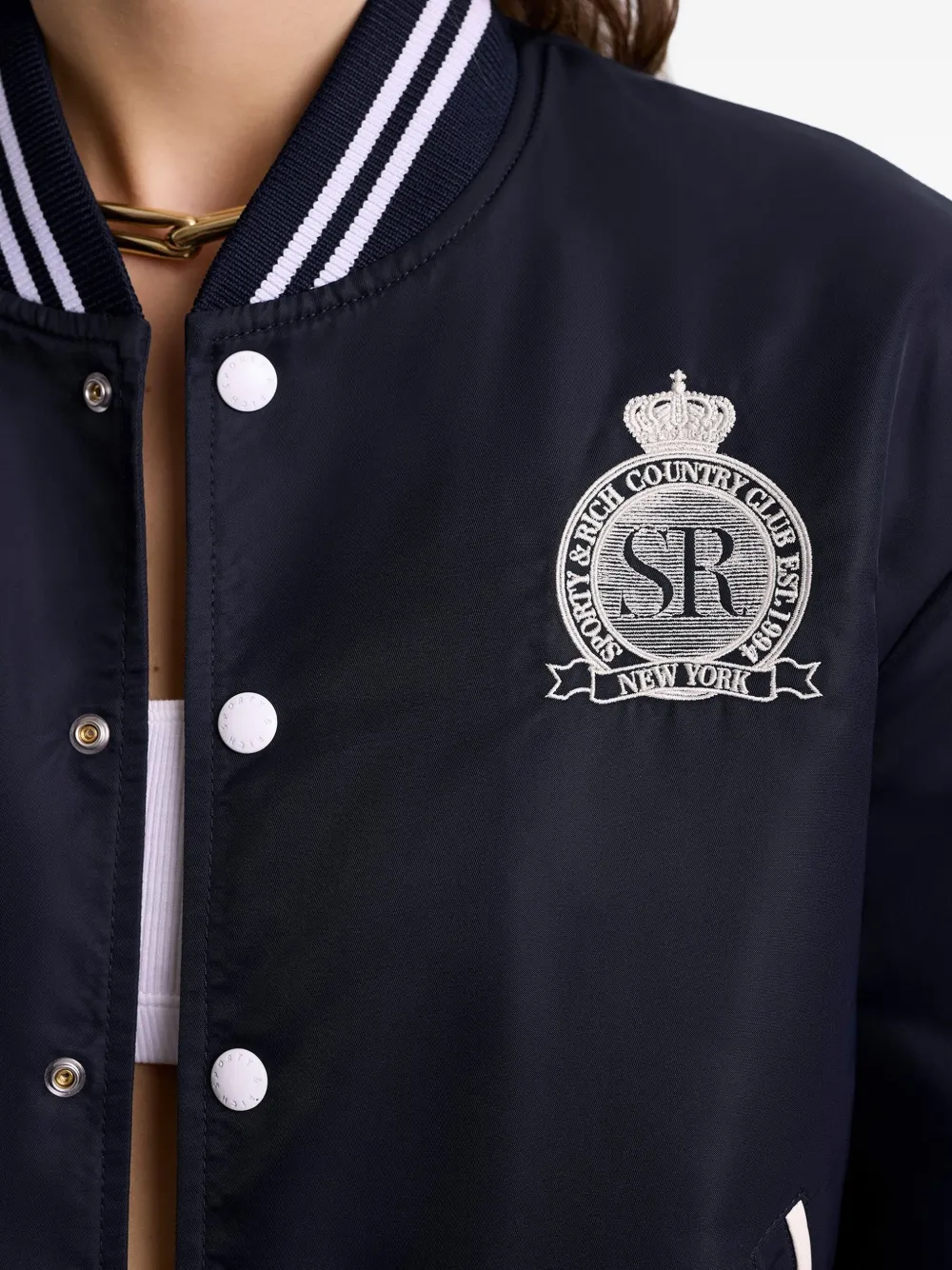 Sporty & Rich Royal Club bomberjack met borduurwerk Blauw