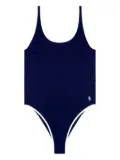 Sporty & Rich Carla scoop-neck contrast-trim swimsuit - Blue