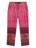 Pierre-Louis Mascia Aloe paisley-print drawstring trousers - Pink