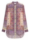 Pierre-Louis Mascia floral-print panelled shirt - Purple