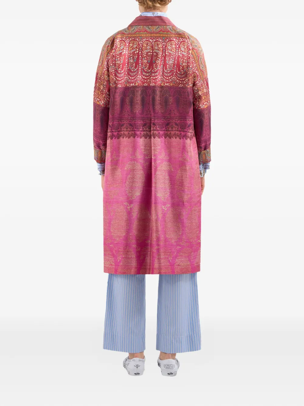 Pierre-Louis Mascia Enekam jas met dubbele rij knopen en paisley-print Roze