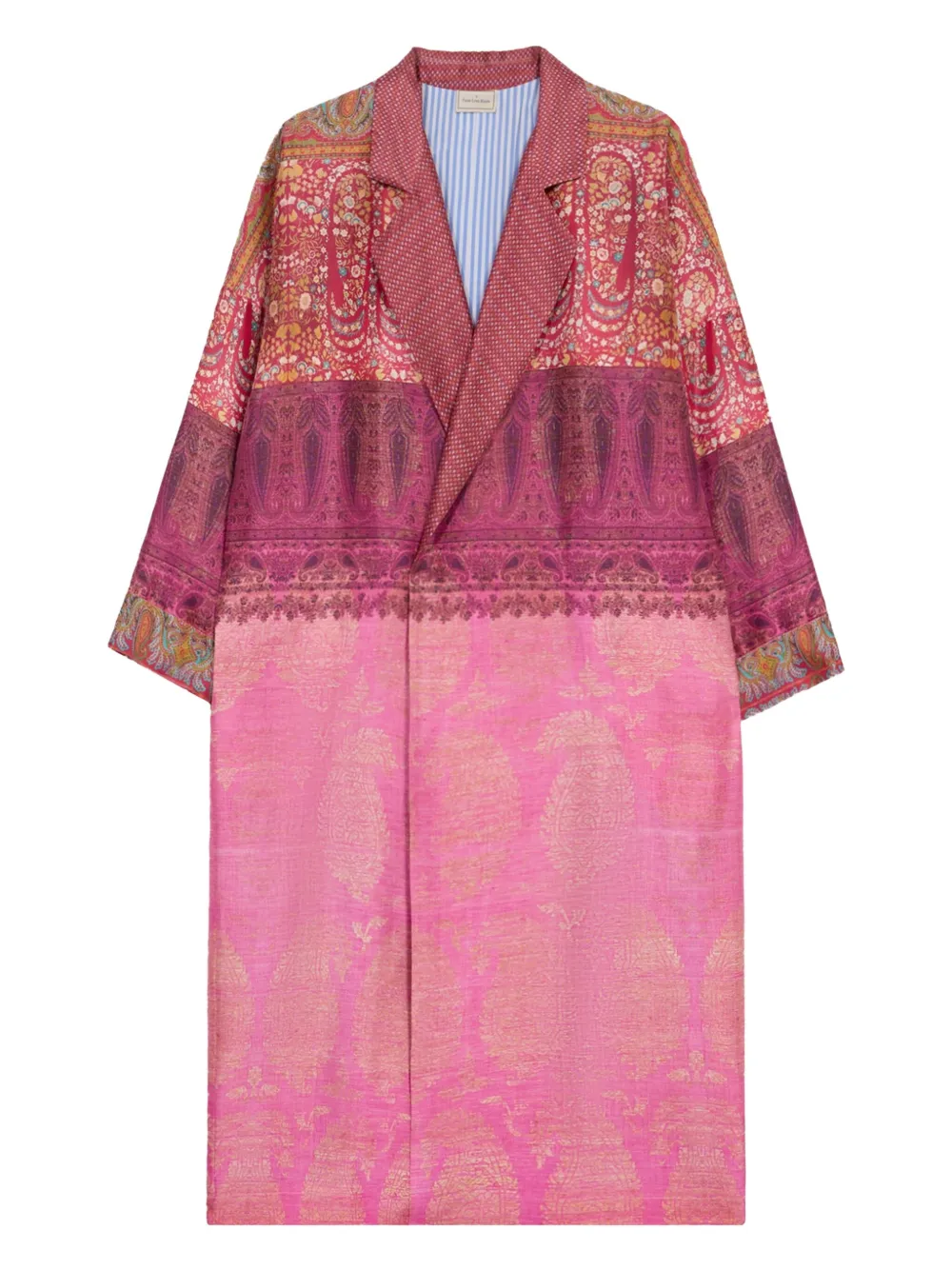 Pierre-Louis Mascia Enekam jas met dubbele rij knopen en paisley-print Roze