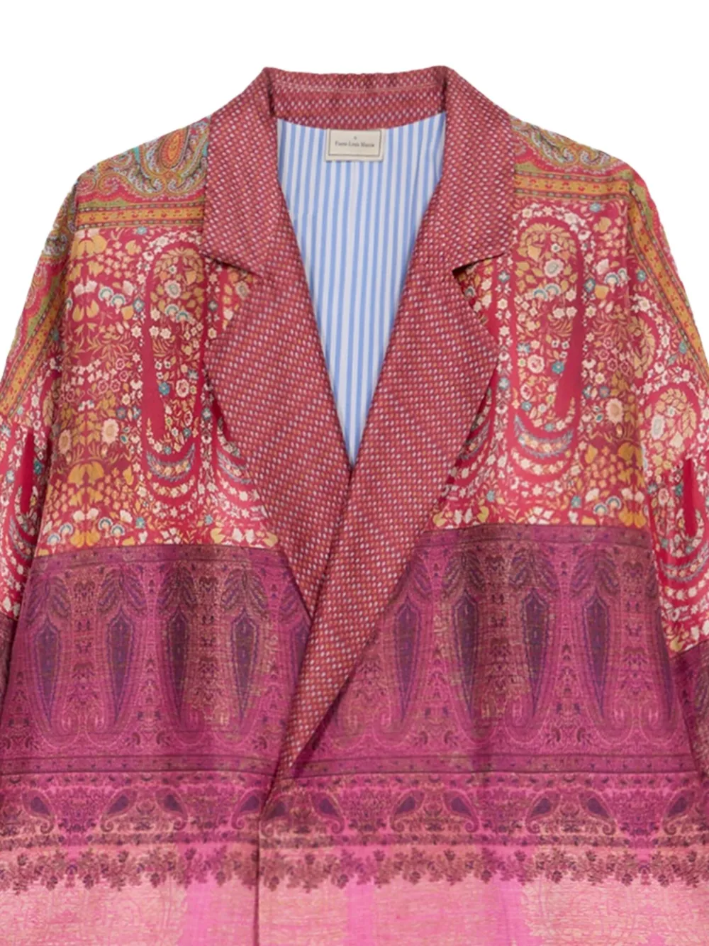 Pierre-Louis Mascia Enekam jas met dubbele rij knopen en paisley-print Roze