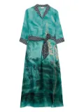 Pierre-Louis Mascia Aloe landscape-print belted shirt dress - Blue