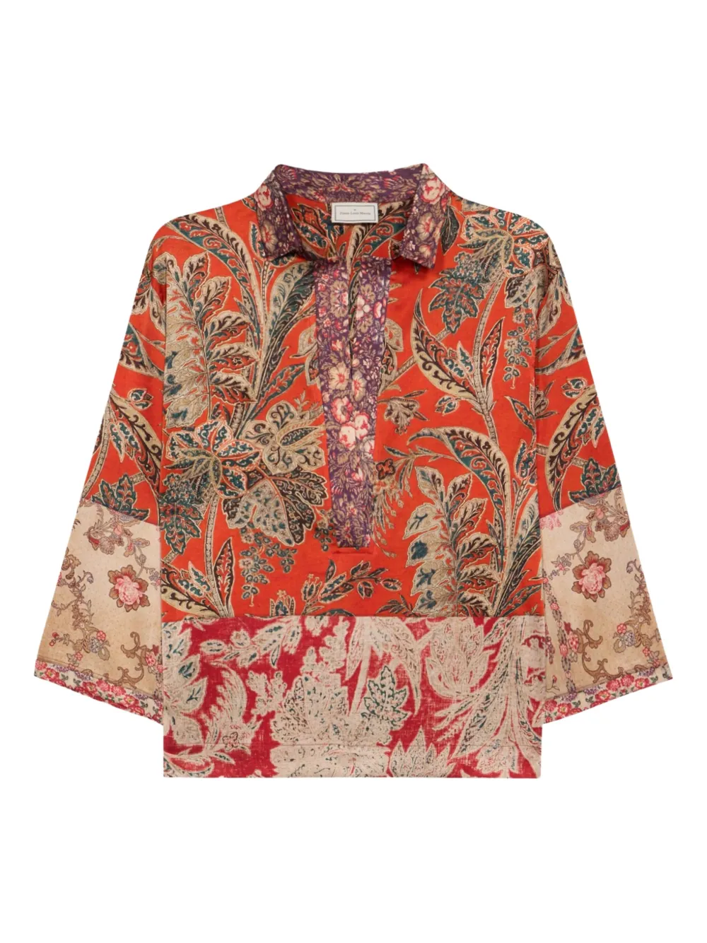 Pierre-Louis Mascia Blouse met vlakken met paisley-print Rood
