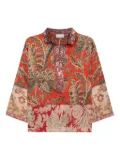 Pierre-Louis Mascia paisley-panelled shirt - Red