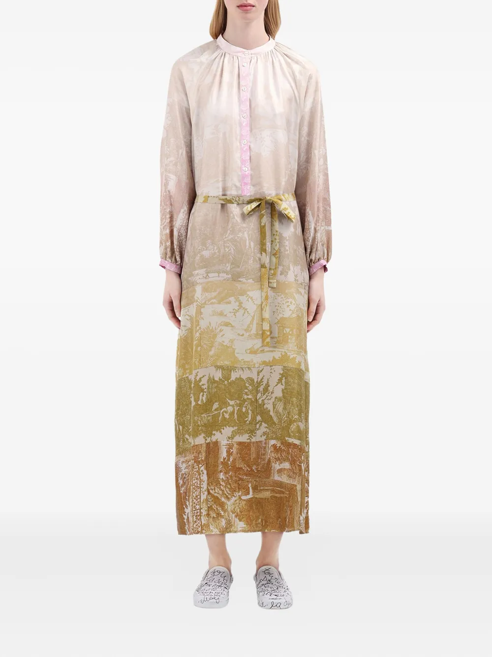 Pierre-Louis Mascia Zijden jurk Beige