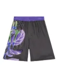 Pierre-Louis Mascia floral-print elastic-waist shorts - Black