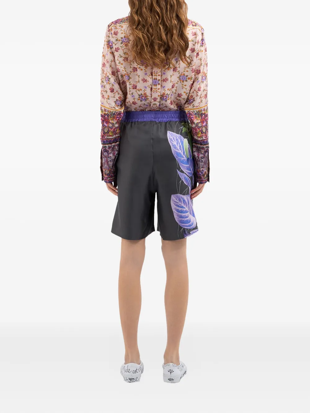 Pierre-Louis Mascia Rok met elastische taille en bloemenprint Zwart