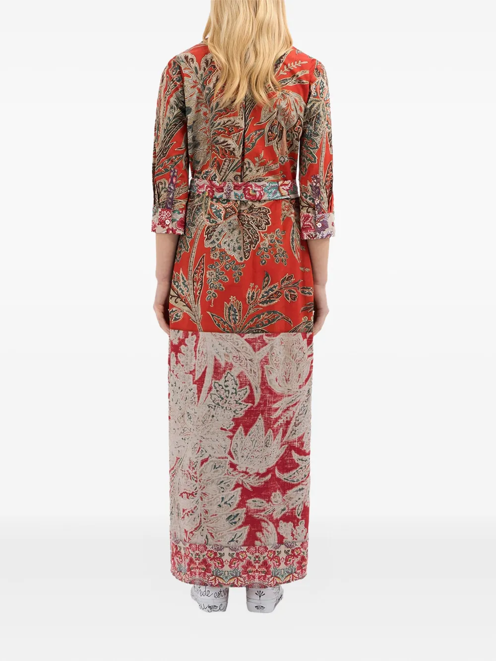 Pierre-Louis Mascia Diomedes jurk met paisley-print en ceintuur Rood