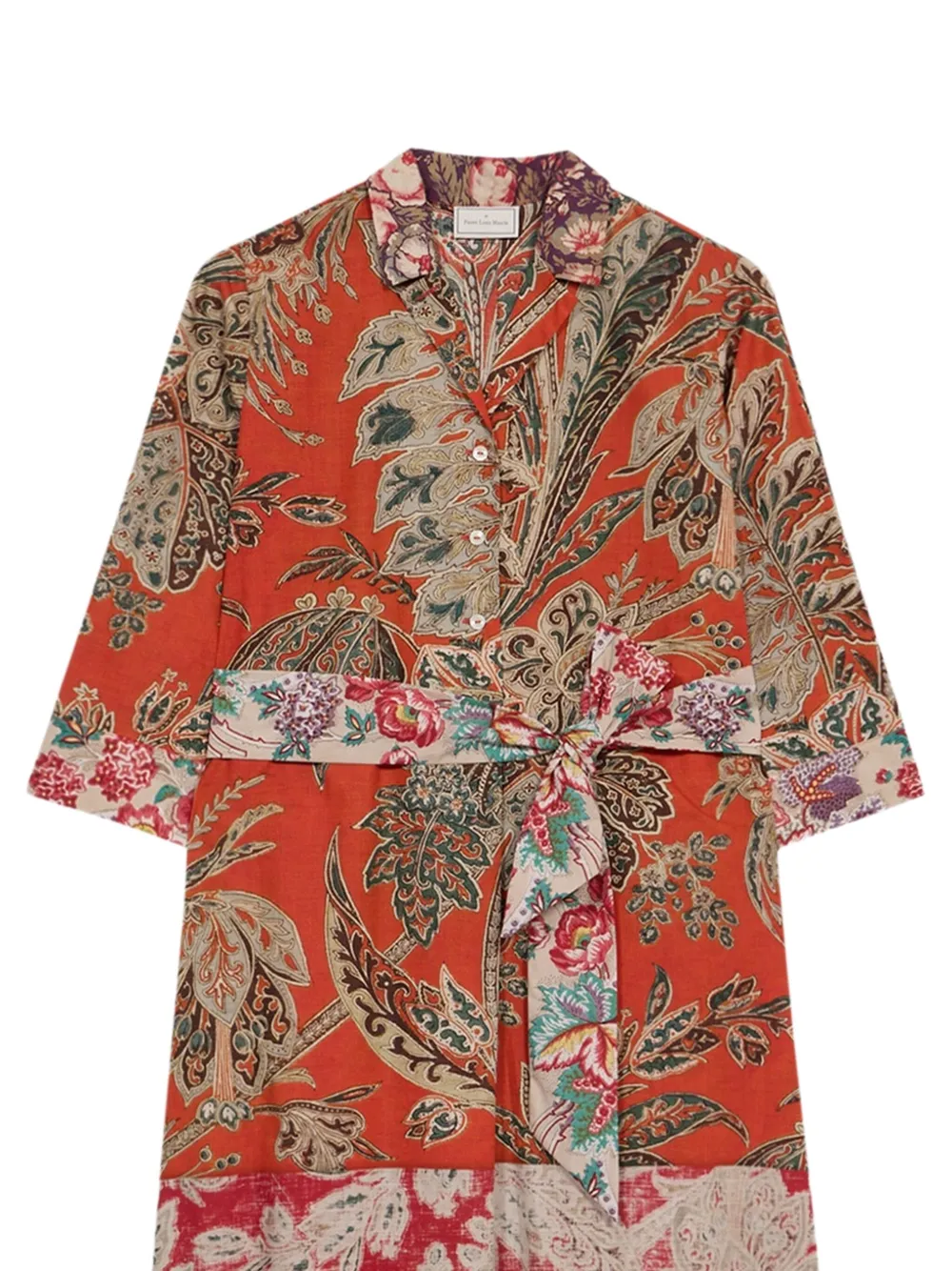 Pierre-Louis Mascia Diomedes jurk met paisley-print en ceintuur Rood