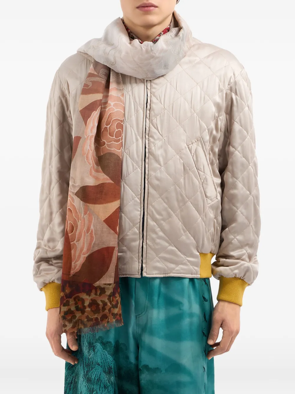 Pierre-Louis Mascia floral -print scarf Beige