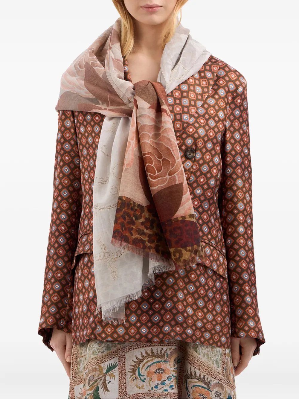 Pierre-Louis Mascia floral -print scarf Beige