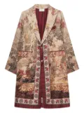Pierre-Louis Mascia landscape-print single-breasted coat - Neutrals