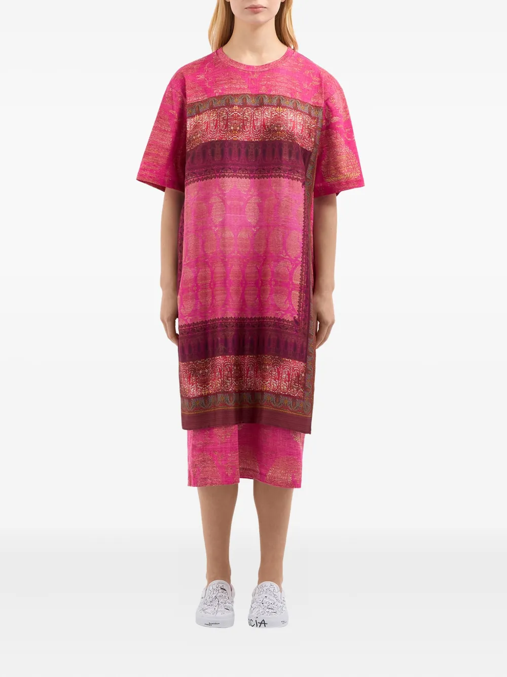 Pierre-Louis Mascia T-shirtjurk met paisley-print Roze