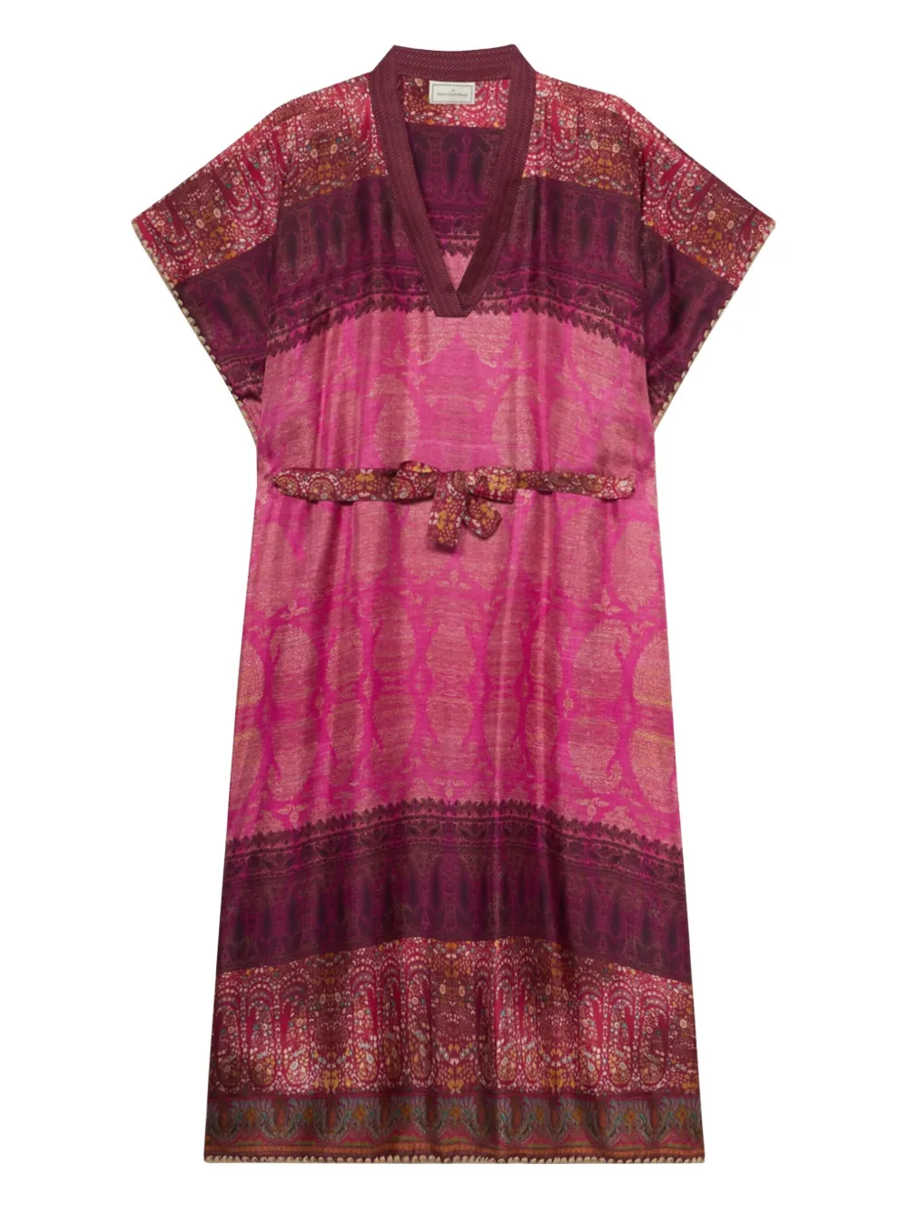 Pierre-Louis Mascia Aloe maxi-jurk met paisley-print en ceintuur Roze