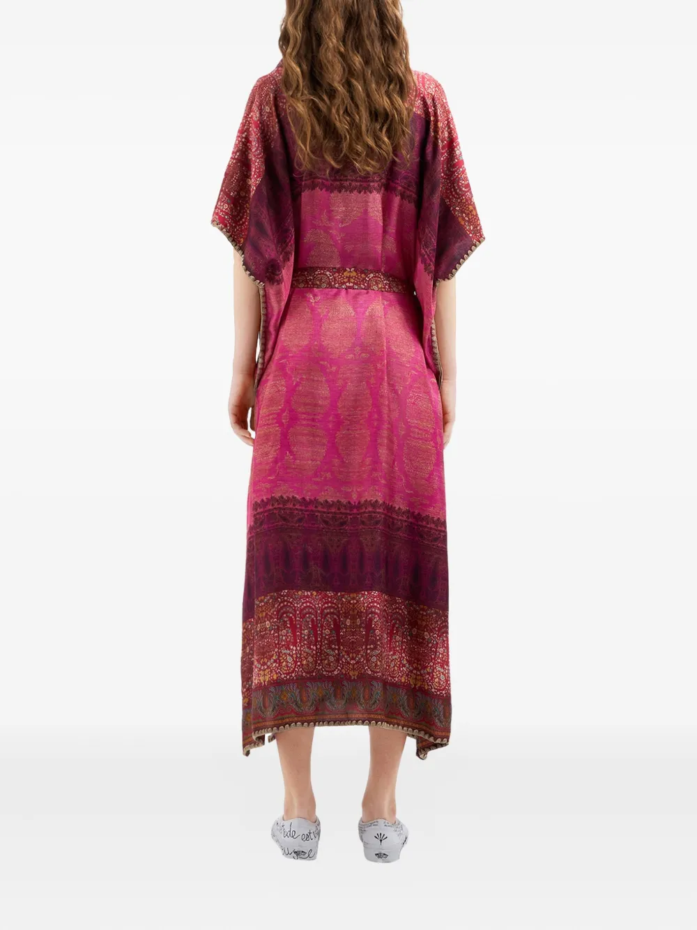 Pierre-Louis Mascia Aloe maxi-jurk met paisley-print en ceintuur Roze