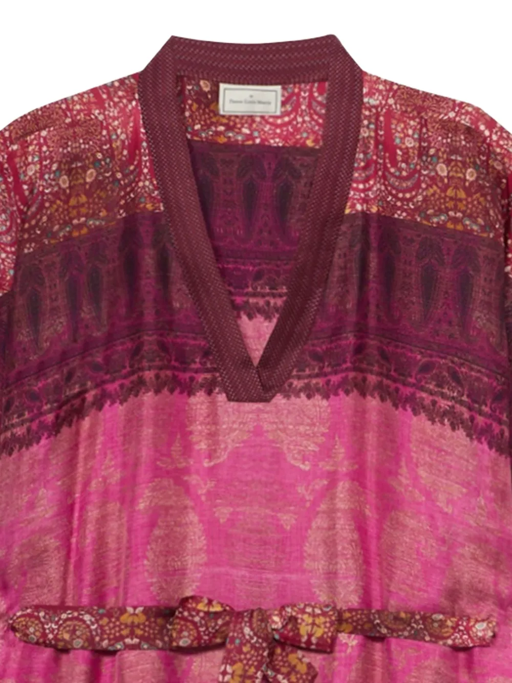 Pierre-Louis Mascia Aloe maxi-jurk met paisley-print en ceintuur Roze