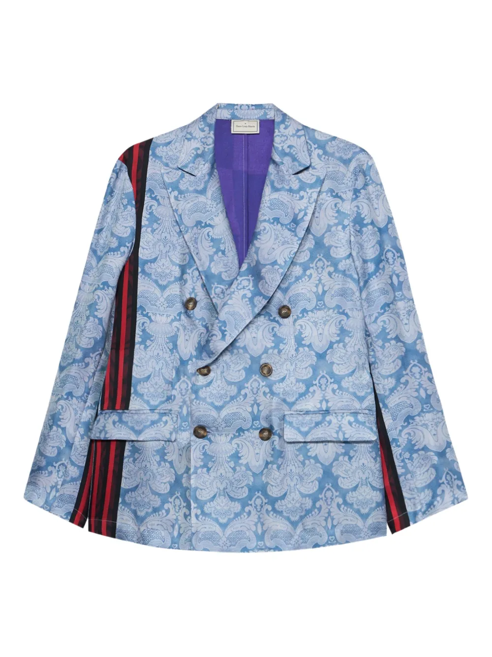 Pierre-Louis Mascia Jack met dubbele rij knopen en paisley-print Blauw