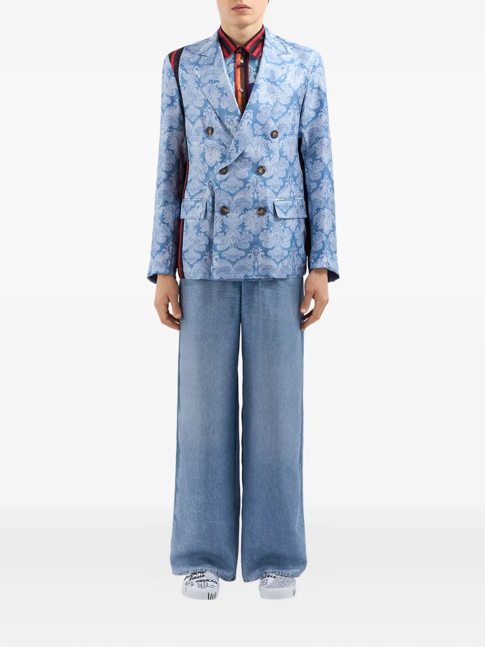 Pierre-Louis Mascia Jack met dubbele rij knopen en paisley-print Blauw