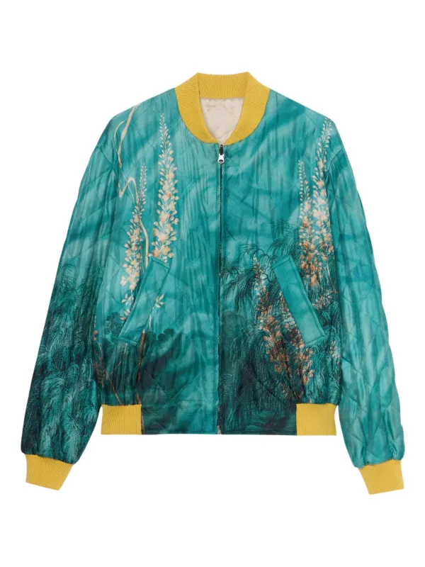 Pierre Louis Mascia イタリア製　シルク　ジャケット　メンズ Pierre-Louis Mascia Silk Bomber Jacket | Blue | FARFETCH JO