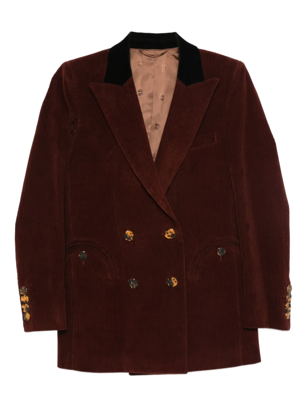 Blazé Milano corduroy double-breasted jacket | Brown | Image 1