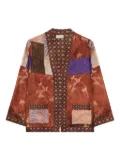 Pierre-Louis Mascia Aloe patchwork printed silk tunic - Brown