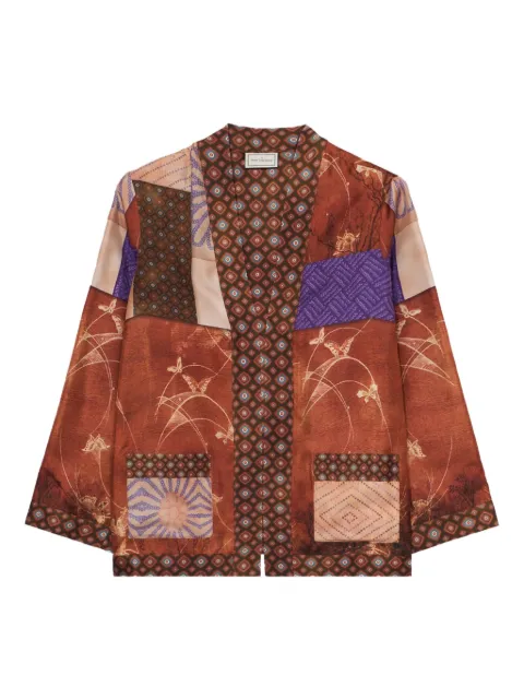 Pierre-Louis Mascia Túnica Aloe de seda com patchwork