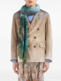 Pierre-Louis Mascia tree-print patterned scarf - Blue