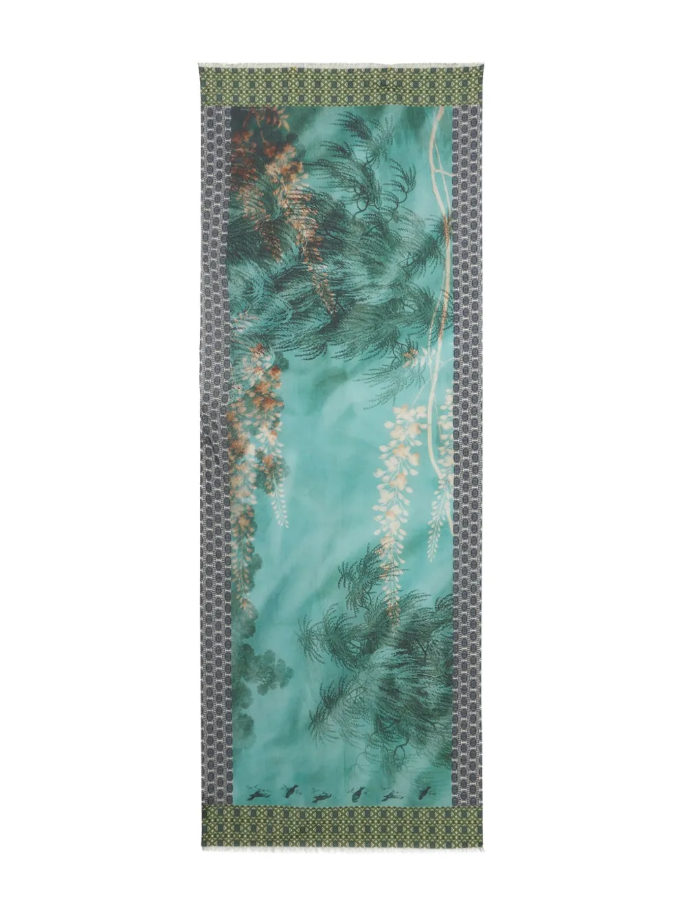 Pierre-Louis Mascia Sjaal met boomprint en patroon Blauw