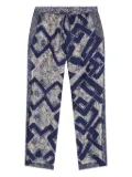 Pierre-Louis Mascia geometric-print drawstring trousers - Blue