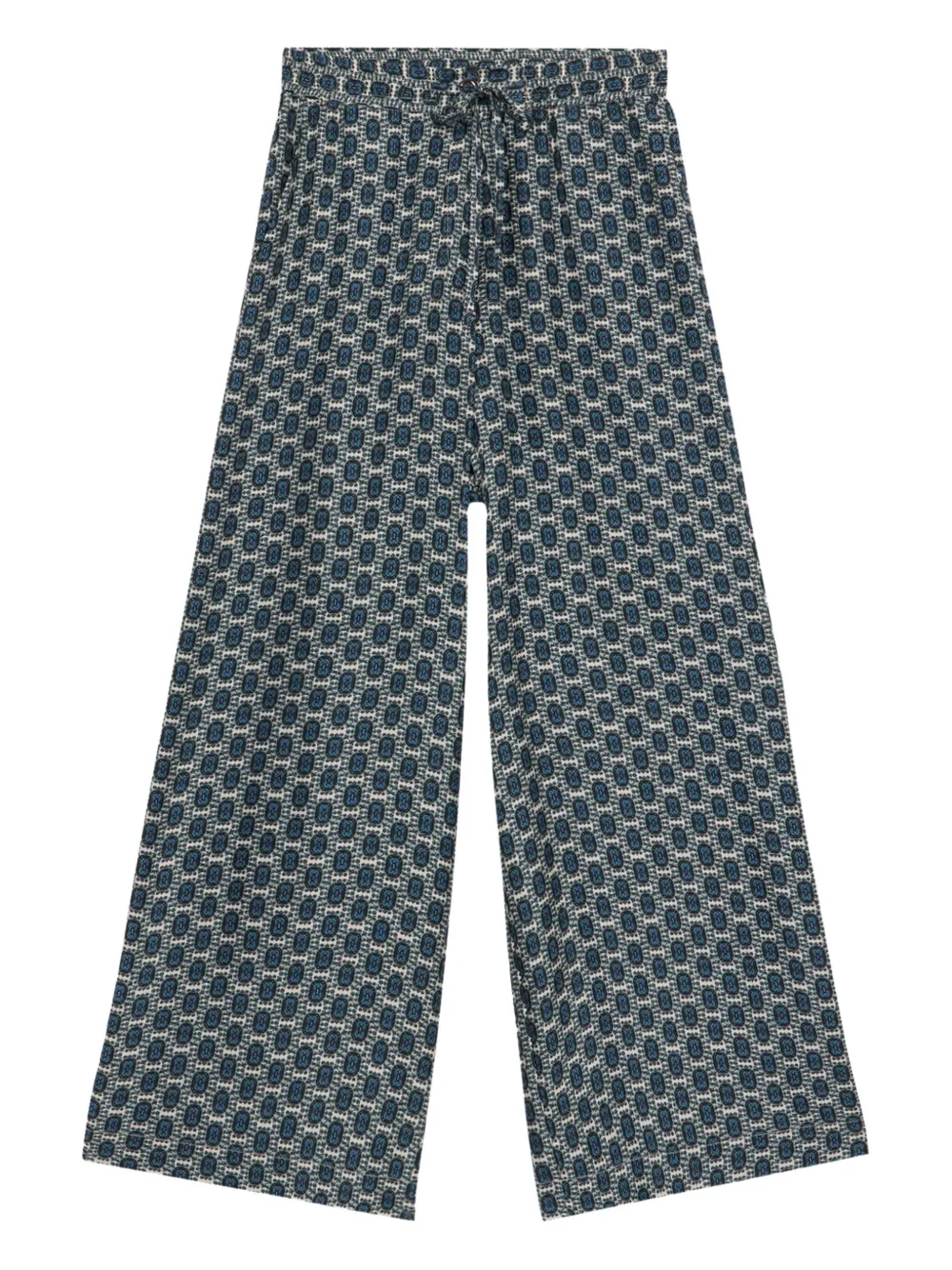 Pierre-Louis Mascia Aloe broek met trekkoordtaille en geometrische print Zwart