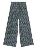 Pierre-Louis Mascia Aloe geometric-print drawstring trousers - Black