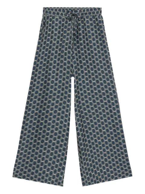 Pierre-Louis Mascia Aloe geometric-print drawstring trousers