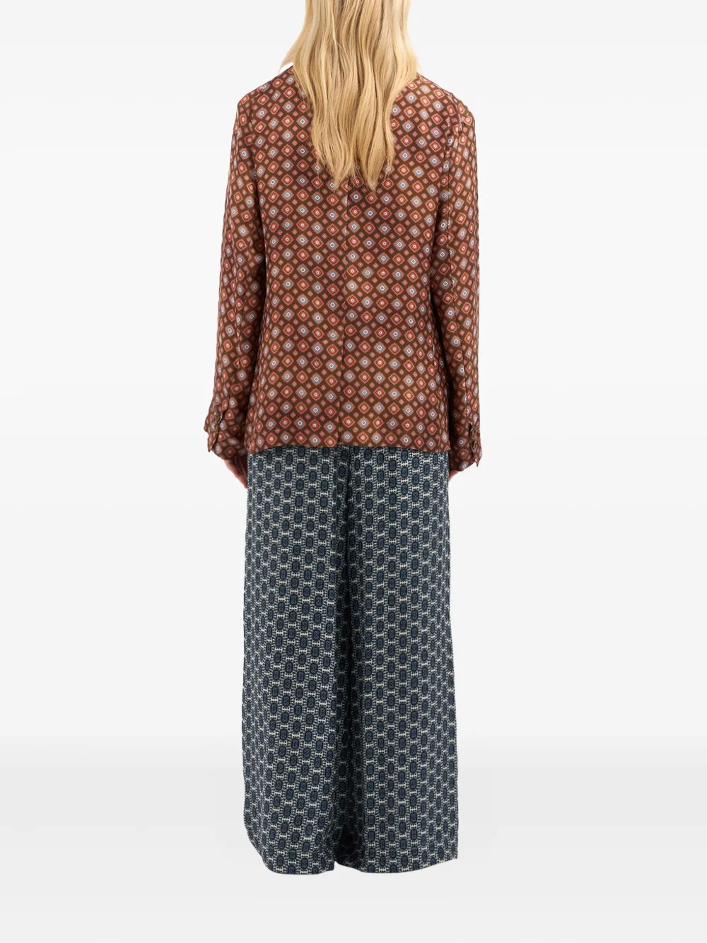 Pierre-Louis Mascia Fancy blazer met geometrisch patroon Bruin
